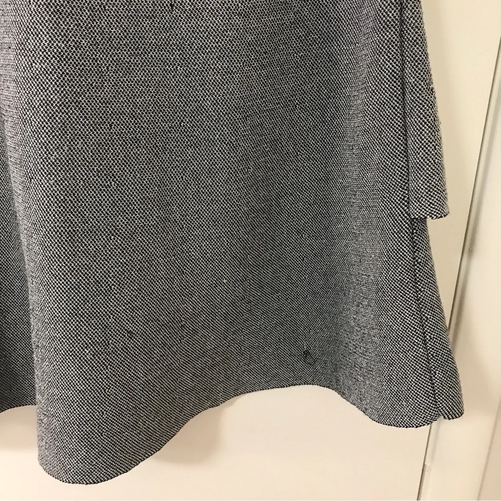 Zara basic black white teeed A-line tiered midi skirt XS